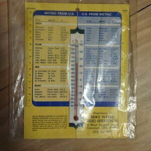 1970s Era Mike Weber Gockel Advertising Cincinnati Ohio Metric Thermometer